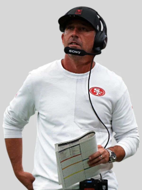 Kyle Shanahan Nike San Francisco 49ers Sideline Coach Dri-FIT Long Sleeve Shirt White