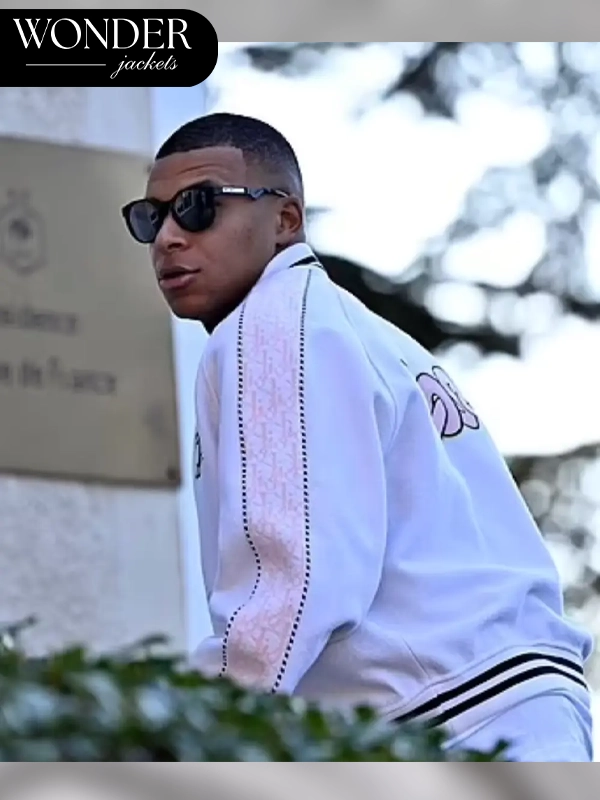 Kylian Mbappe DIOR AND KAWS Varsity Jacket