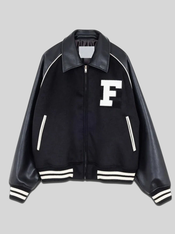 LE SSERAFIM Black Varsity Jacket