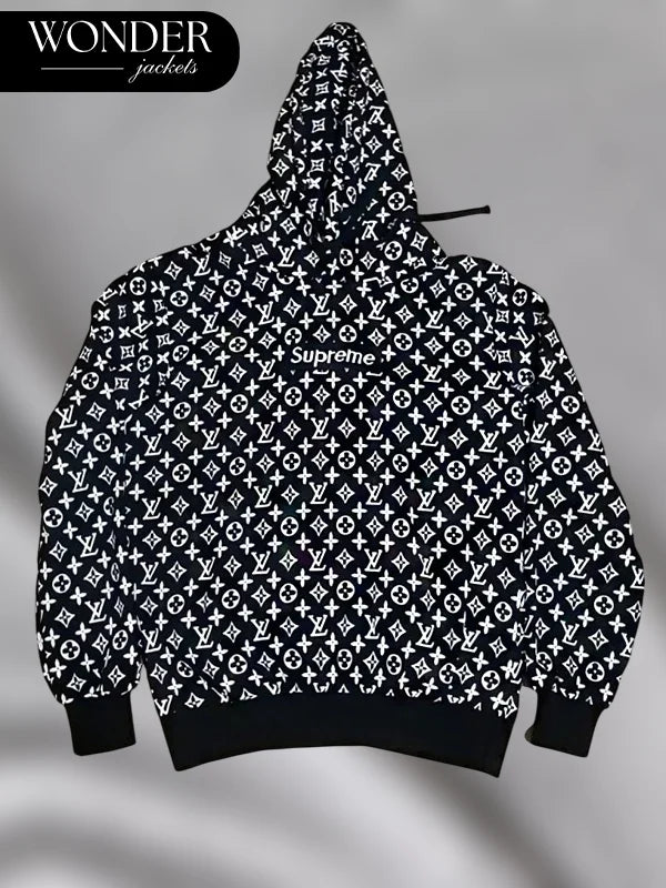 LV x Supreme Hoodie Black