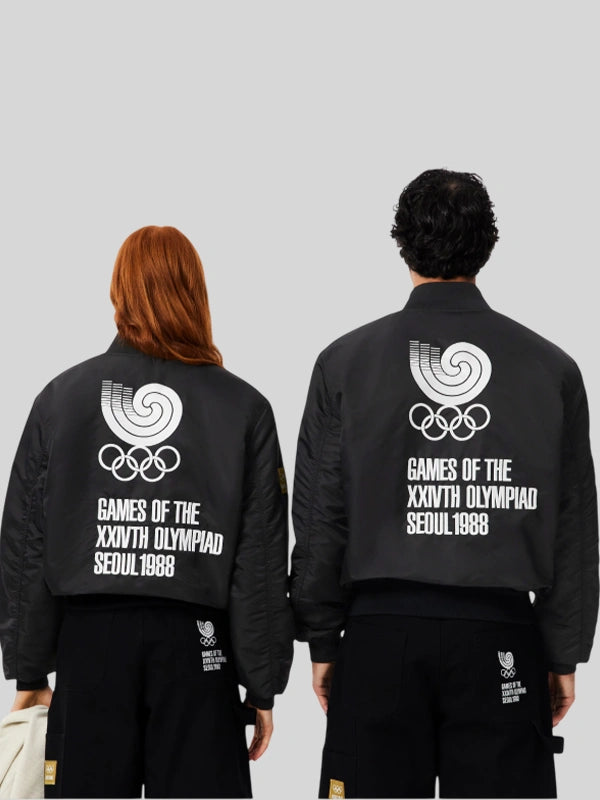 Lacoste x Olympic Heritage Seoul 1988 Bomber Jacket Black