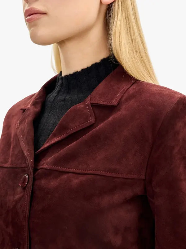 Lambskin Leather Short Suede Jacket