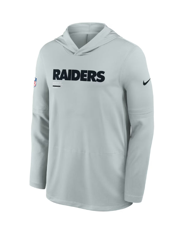 Las Vegas Raiders Nike Sideline Long Sleeve Hoodie T-Shirt Silver