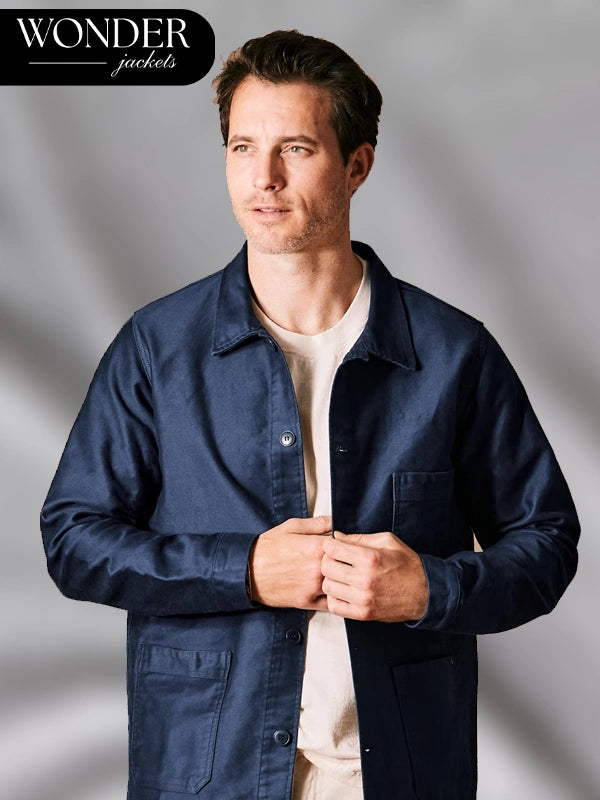 Le Mont St Michel Blue Workwear Jacket 