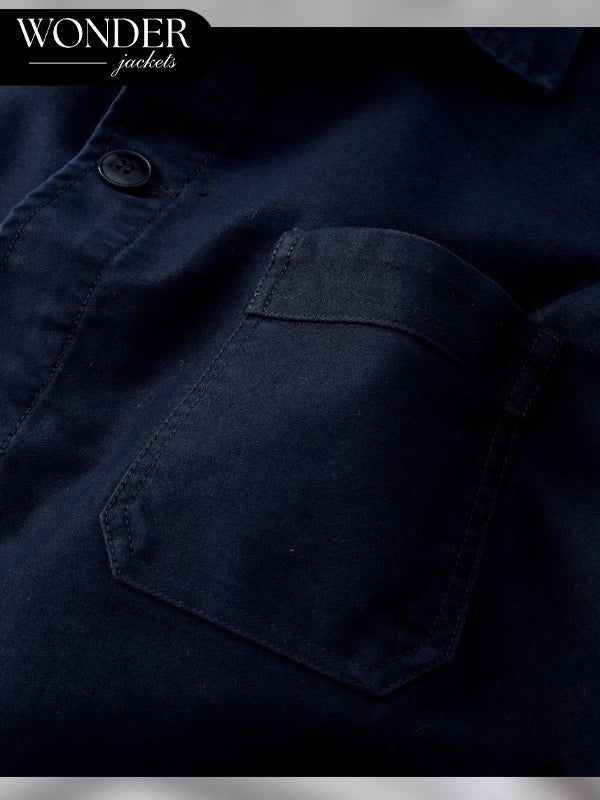Le Mont St Michel French Moleskin Work Jacket Navy