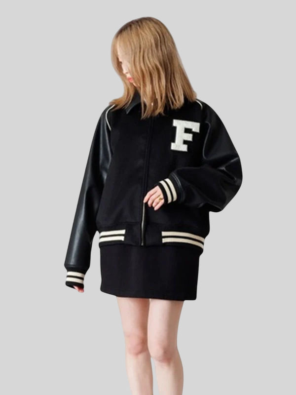 Le Sserafim x Zozotown Black Varsity Jacket
