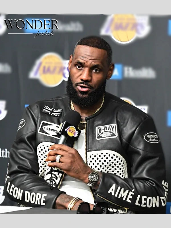 Lebron James Aime Leon Career 40k Leather Jacket Black