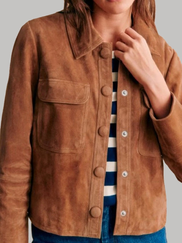 Leighton Meester Good Cop Bad Cop 2025 Lou Hickman Brown Jacket