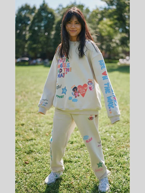 Let Your Angels Lead The Way Cream Sweatshirt
