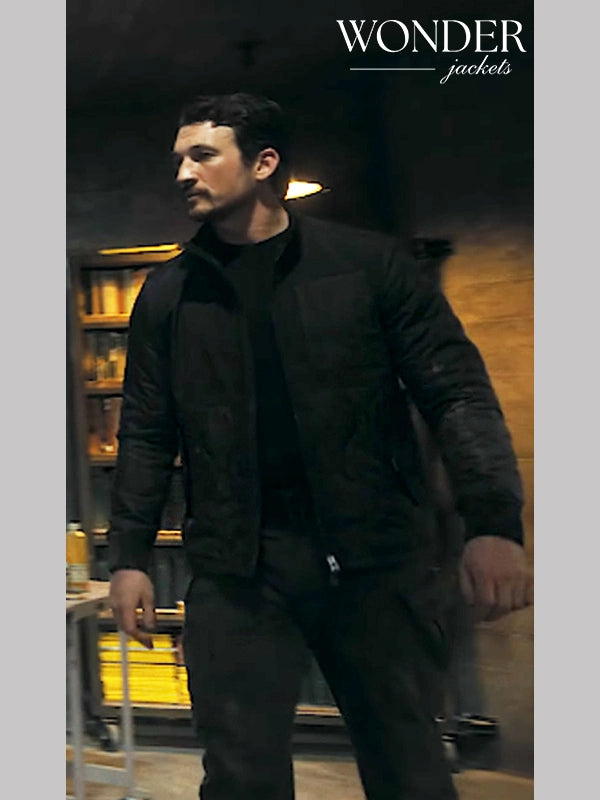 Levi The Gorge 2025 Miles Teller Black Quilted Jacket