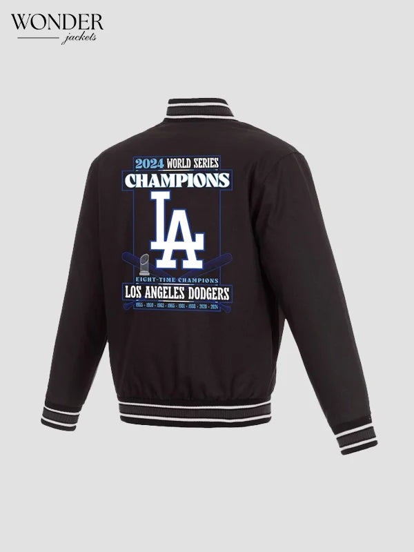 Los Angeles Dodgers 8-Time World Series Champions Poly Twill Black Jacket