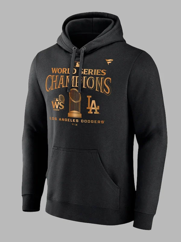 Los Angeles Dodgers Black 2024 World Series Champions Locker Room Parade Pullover Hoodie