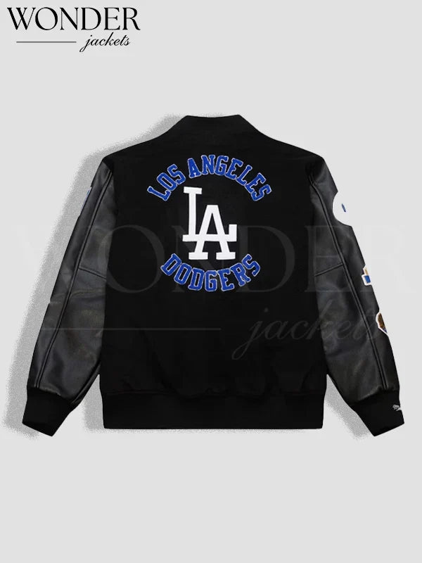 Los Angeles Dodgers Black Out Collection Vintage Logo Full-Snap Varsity Jacket