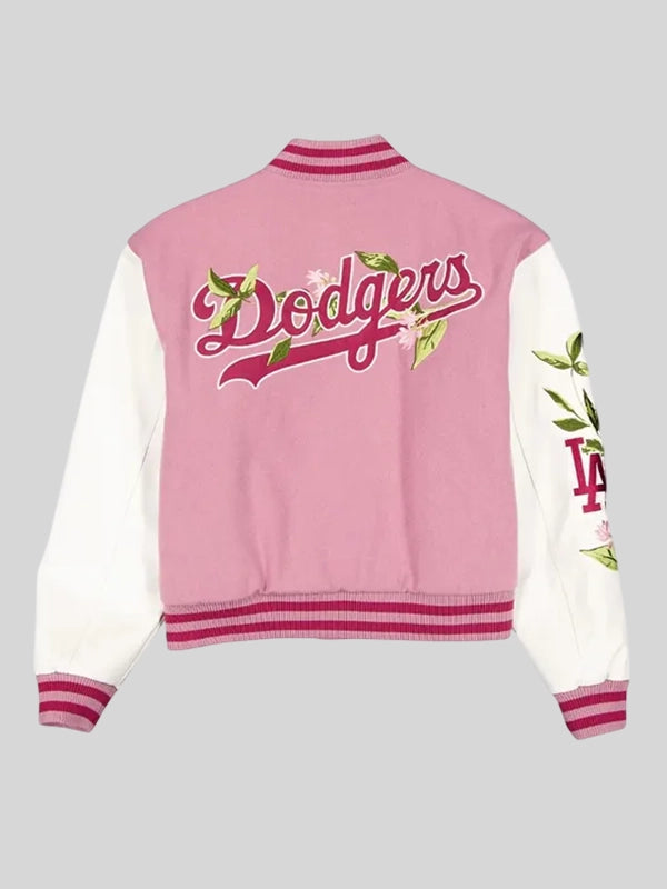 Los Angeles Dodgers Cosmetic Floral Varsity Jacket
