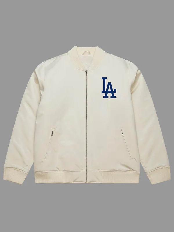 Los Angeles Dodgers Mitchell & Ness Cream 2024 World Series Champions Arch Logo Full-Zip Bomber Jacket