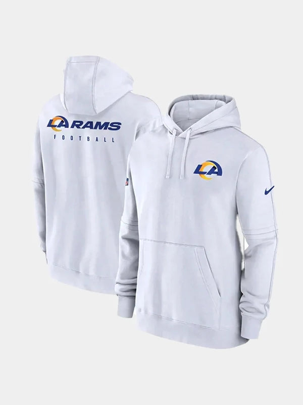 Los Angeles Rams Sideline Club White Pullover Hoodie