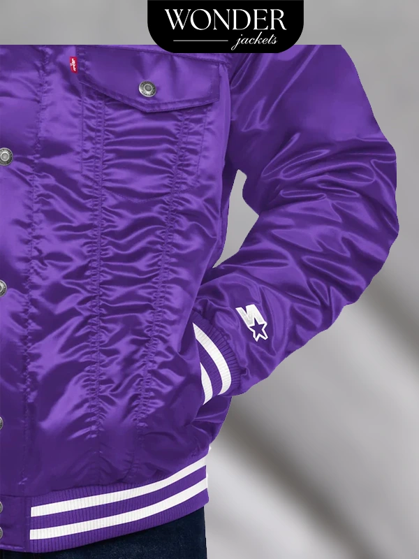 Los Angeles Lakers Silver Tab Trucker Purple Jacket