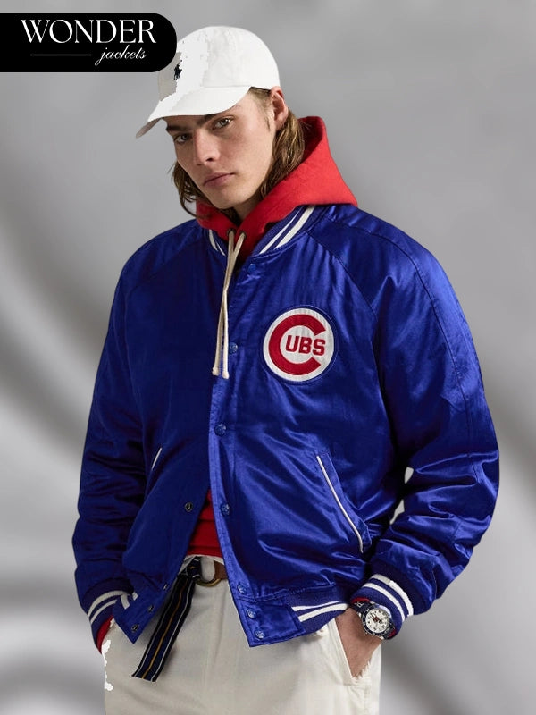 MLB Tokyo Series Polo Ralph Lauren Cubs Blue Satin Jacket