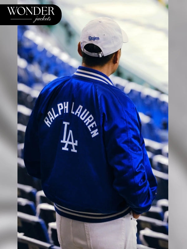 MLB Tokyo Series Ralph Lauren LA Dodgers Varsity Jacket Blue