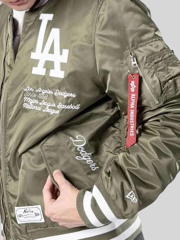 MLB X Alpha Green Bomber Jacket