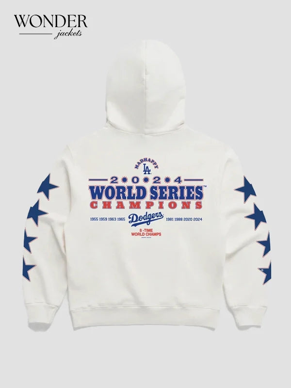 Madhappy Dodgers 2024 World Series Midweight Hoodie White