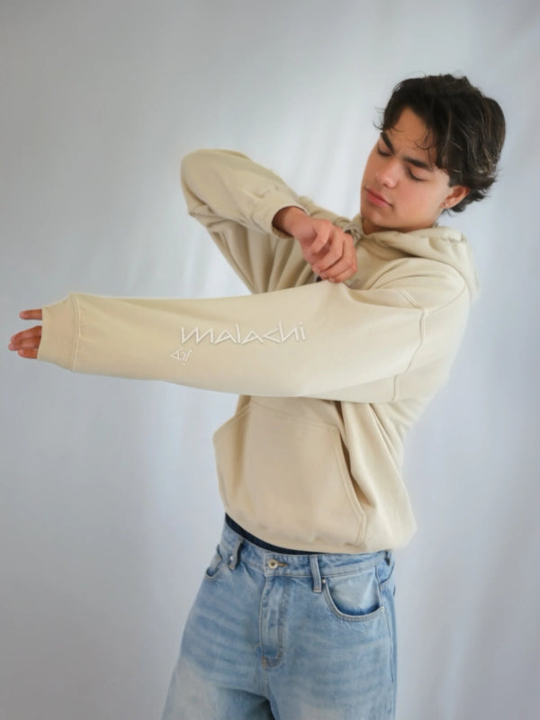 Malachi Barton Beige Hoodie