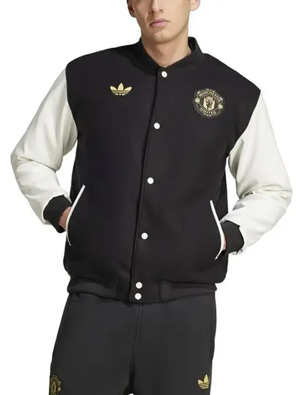 Manchester-United-baseball-Jacket-Black-and-White