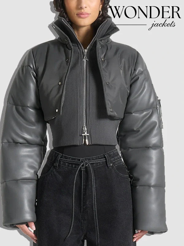 Maniere De Voir Grey Puffer Jacket