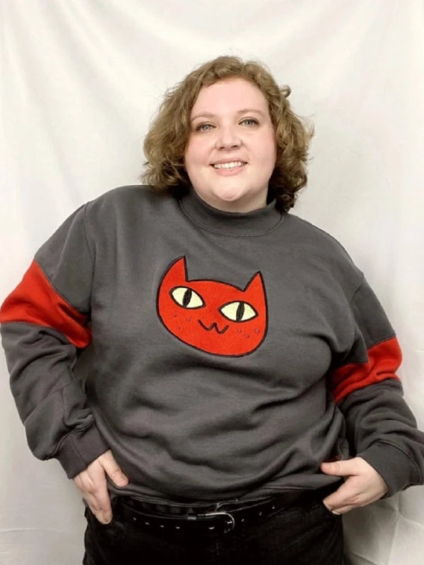 Marceline Cat Pullover Grey
