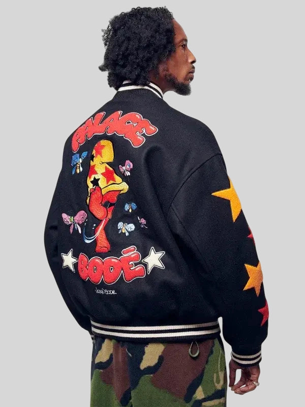 Mark Bode Palace x Cheech Wizard Varsity Jacket Black