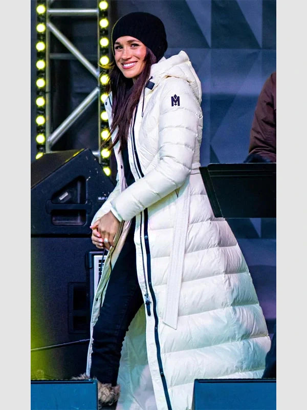 Meghan Markle 2025 Invictus Games Mackage Puffer Coat White