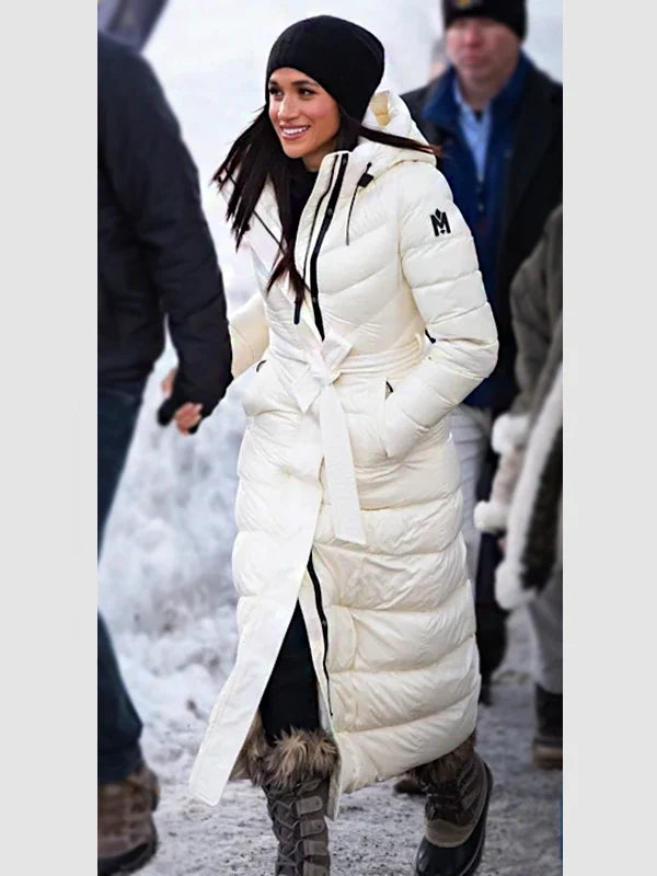 Meghan Markle Invictus Games 2025 Mackage Puffer Coat White