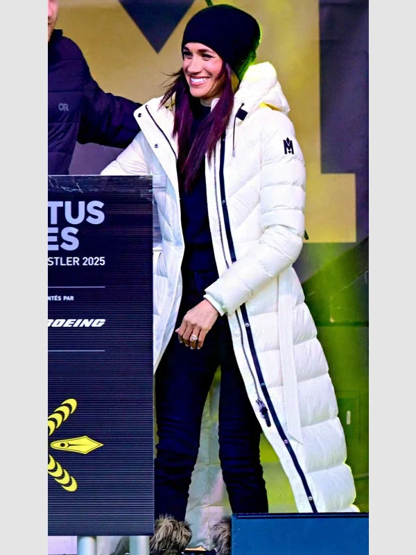 Meghan Markle Invictus Games Puffer Coat White