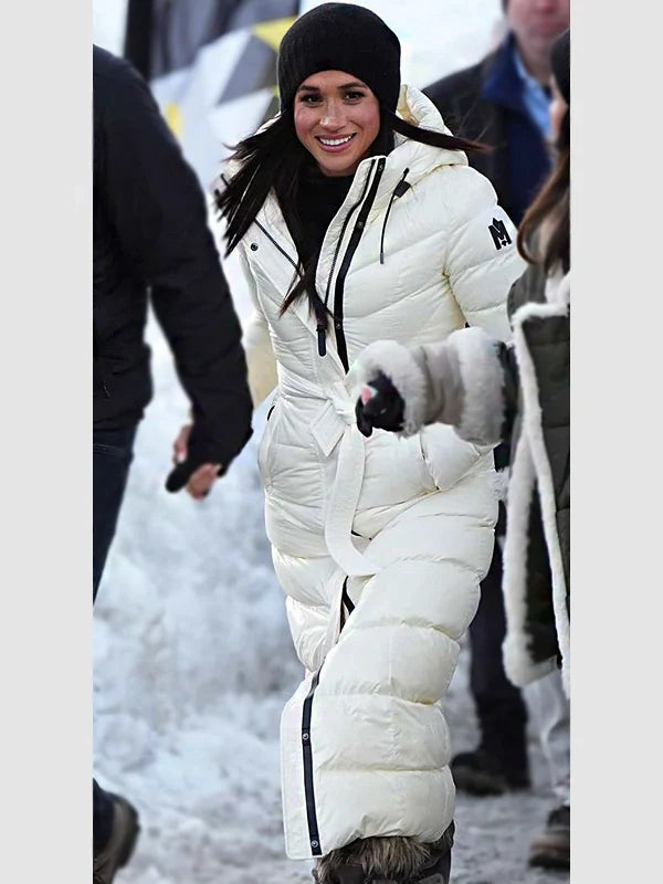 Meghan Markle White Mackage Coat