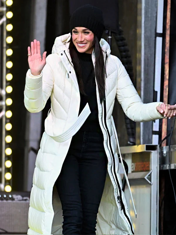 Meghan Markle White Puffer Mackage Coat