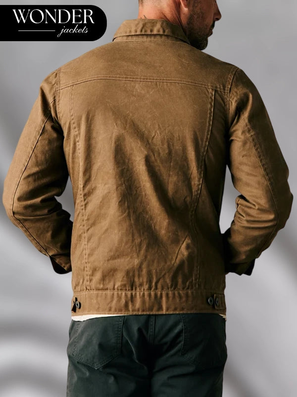 Men's Flint And Tinder Waxed Trucker Jacket Brown