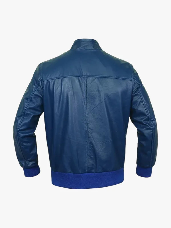 Blaue Bomber-Fliegerjacke