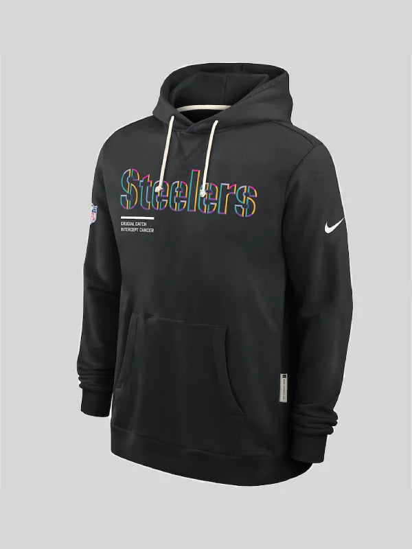 Men s Pittsburgh Steelers Nike Black 2025 NFL Crucial Catch Sideline Standard Issue Dri-FIT Hoodie