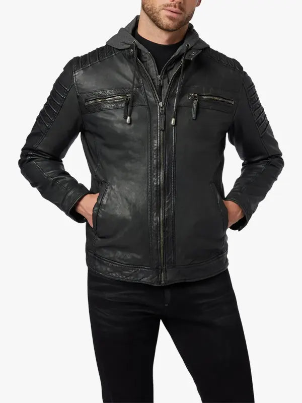 Men's leather jacket Black