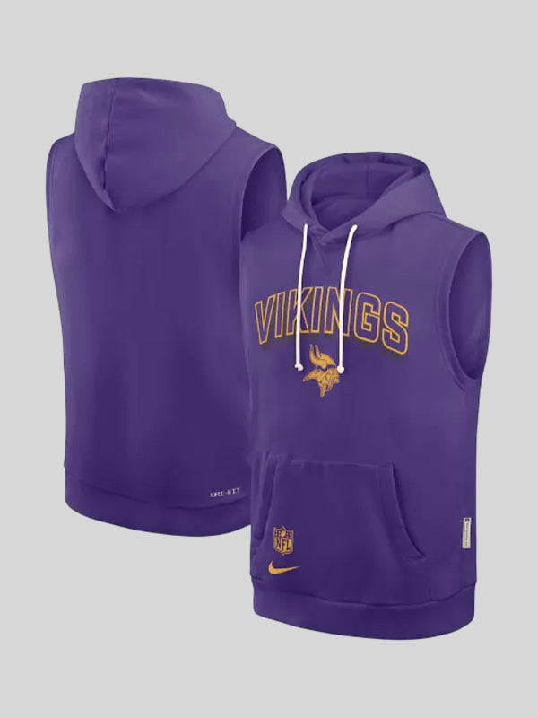 Mens Minnesota Vikings Nike Purple Sideline Standard Issue Dri-FIT Sleeveless Hoodie