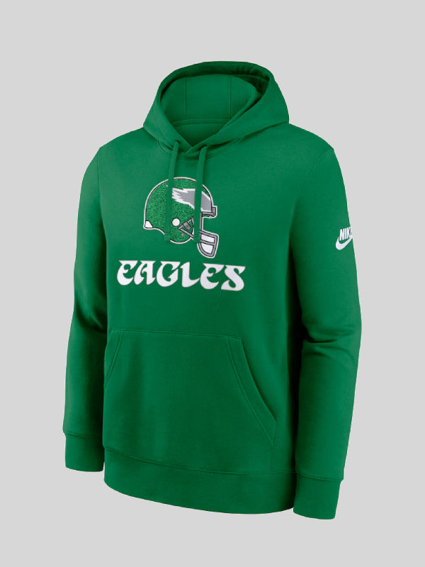 Mens Nike Kelly Green Philadelphia Eagles Rewind Club Pullover Hoodie
