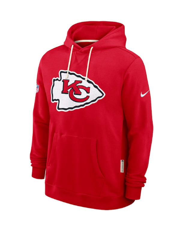 Mens Nike Red Kansas City Chiefs Sideline Standard Issue Initial Home Dri FIT Hoodie