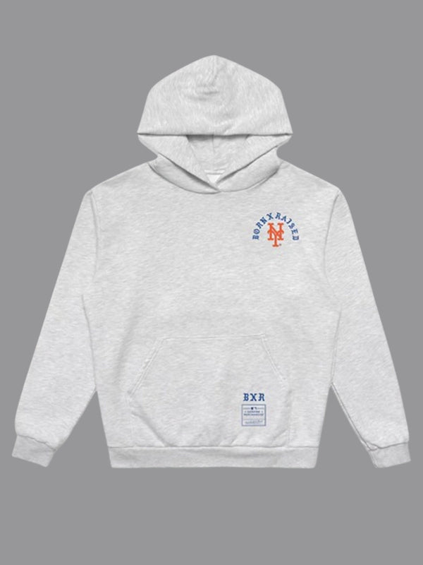 Mets Mitchell & Ness Born X Raised Hoodie Grey