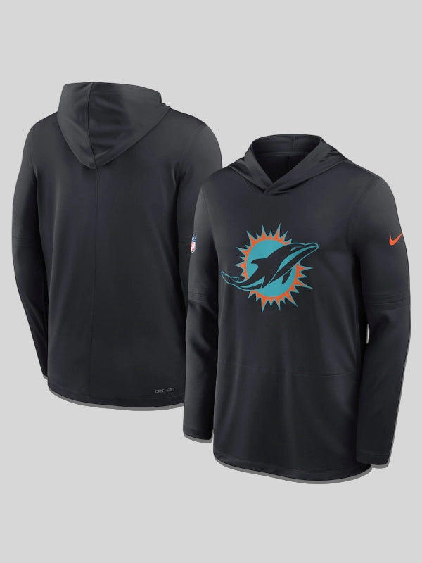 Miami Dolphins Rivalries Sideline Long Sleeve Hoodie T-Shirt