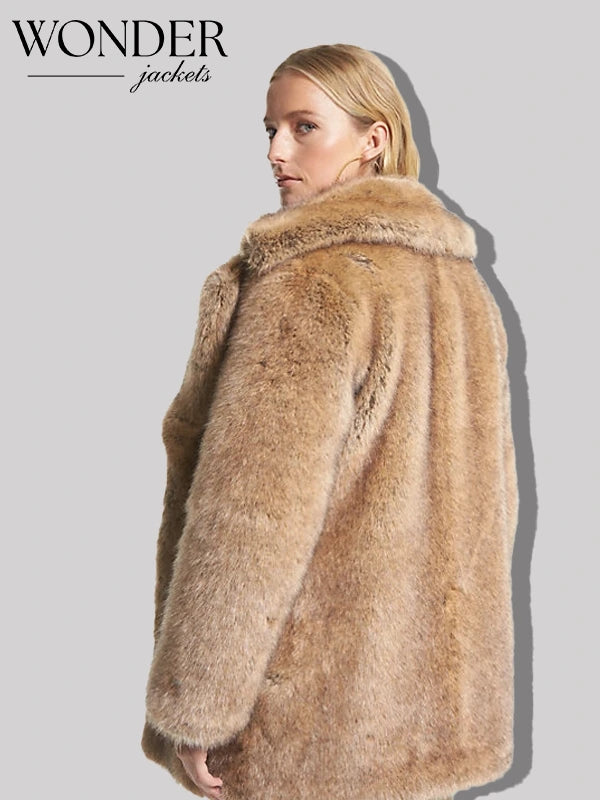 Michael Kors Brown Faux Fur Coat