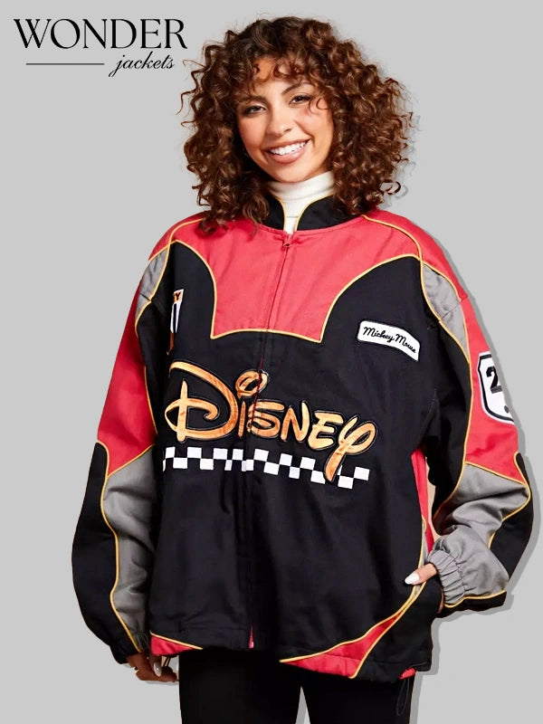 Mickey Mouse Black & Red Motor Club Racing Jacket