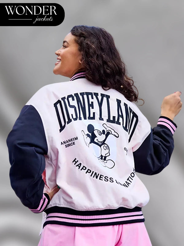 Mickey Mouse Disneyland Pink Varsity Jacket