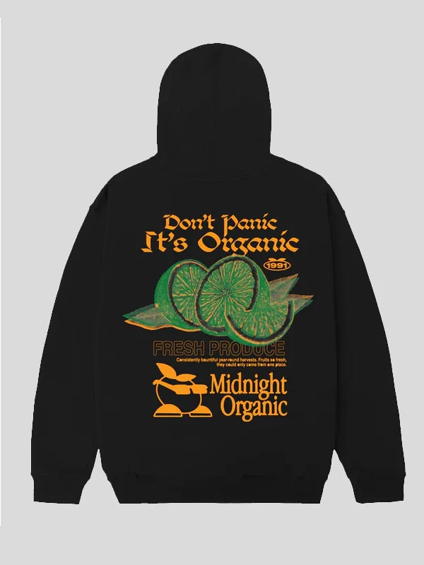 Midnight Organic Fresh Produce Black Hoodie