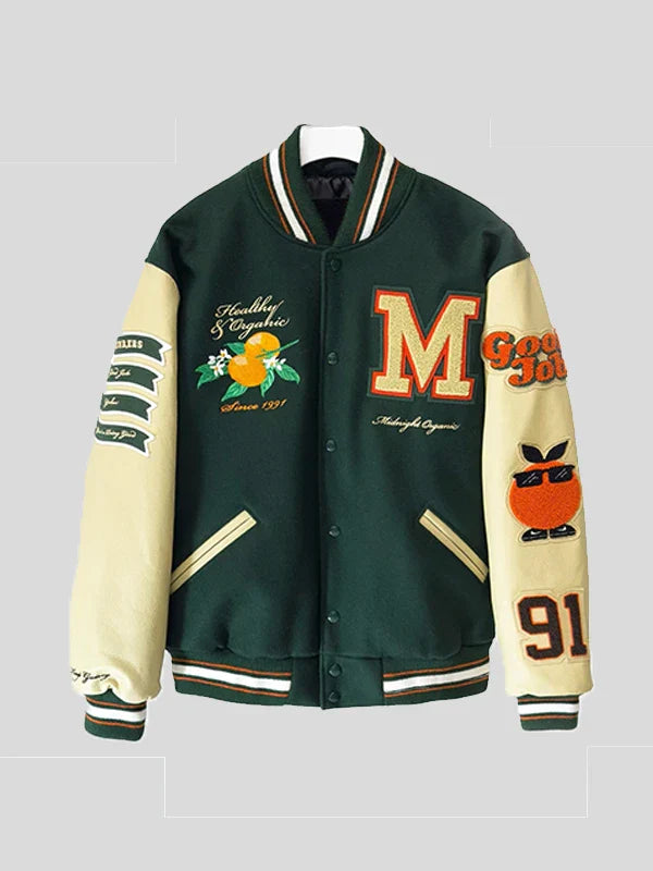 Midnight Organic Varsity Jacket Larry June