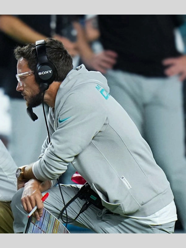Mike McDaniel Miami Dolphins Grey Hoodie
